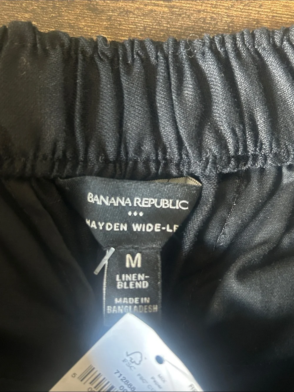 Banana Republic Hayden Wide Leg Linen Blend Black Pants Size Medium NWT